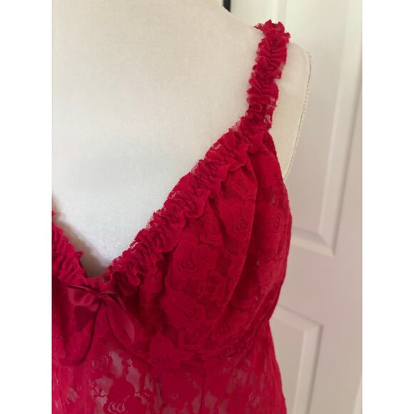 Seductive Wear by Cinema Etoile 3X Red Lace Slip Baby Doll - Picture 4 of 5